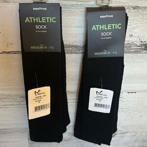 High5Five Athletic Sock 2 Pairs Black Size M NEW